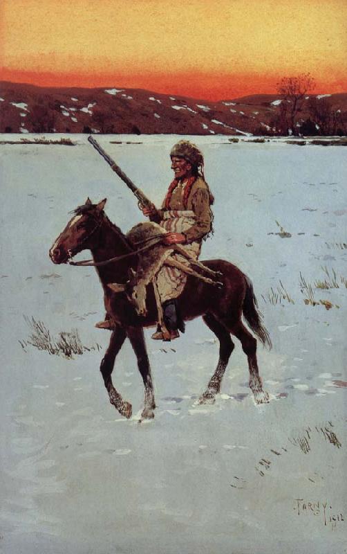 Henry F. Farny Indian Returning from the Hunt oil painting image